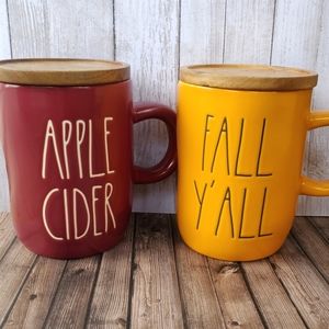 Rae Dunn "Apple Cider" & "Fall Y'all" 2 mug lot